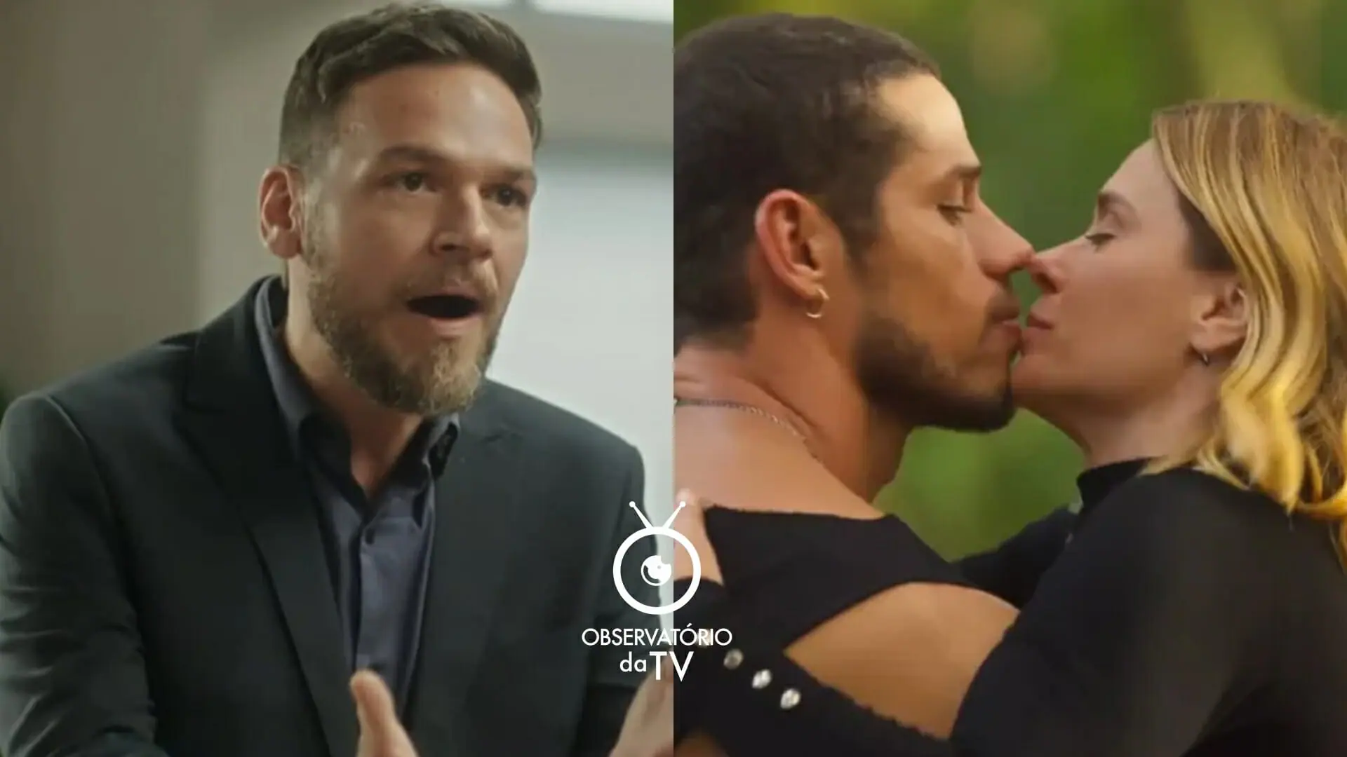 Theo (Emílio Dantas), Lui (José Loreto) e Lumiar (Carolina Dieckmann) de Vai na Fé