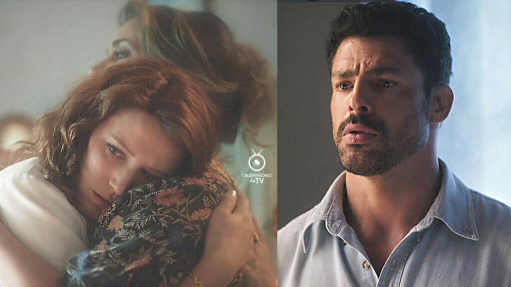Agatha (Bianca Bin) e Caio (Cauã Reymond) em Terra e Paixão