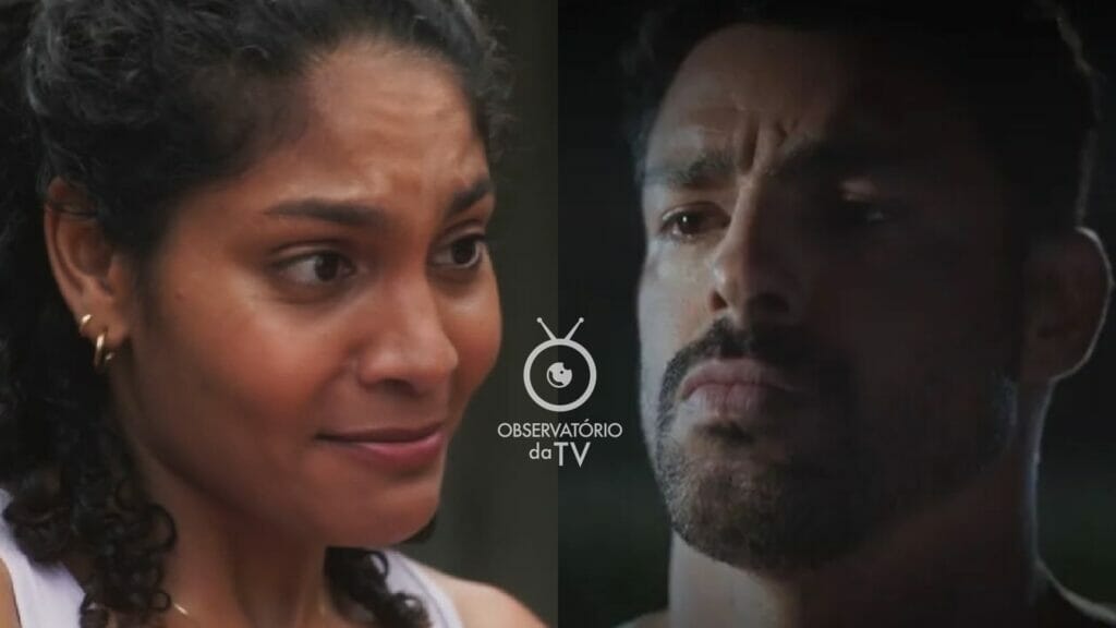 Aline (Barbara Reis) e Caio (Cauã Reymond) de Terra e Paixão