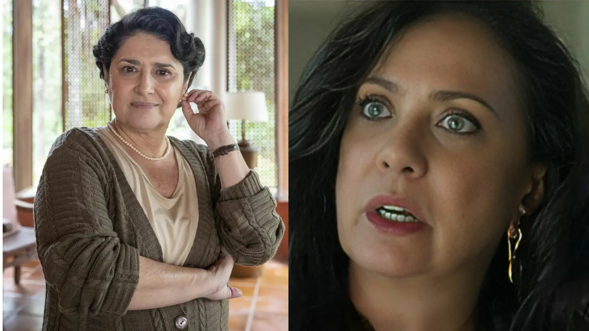 Angelina (Inez Viana) e Agatha (Eliane Giardini) em Terra e Paixão