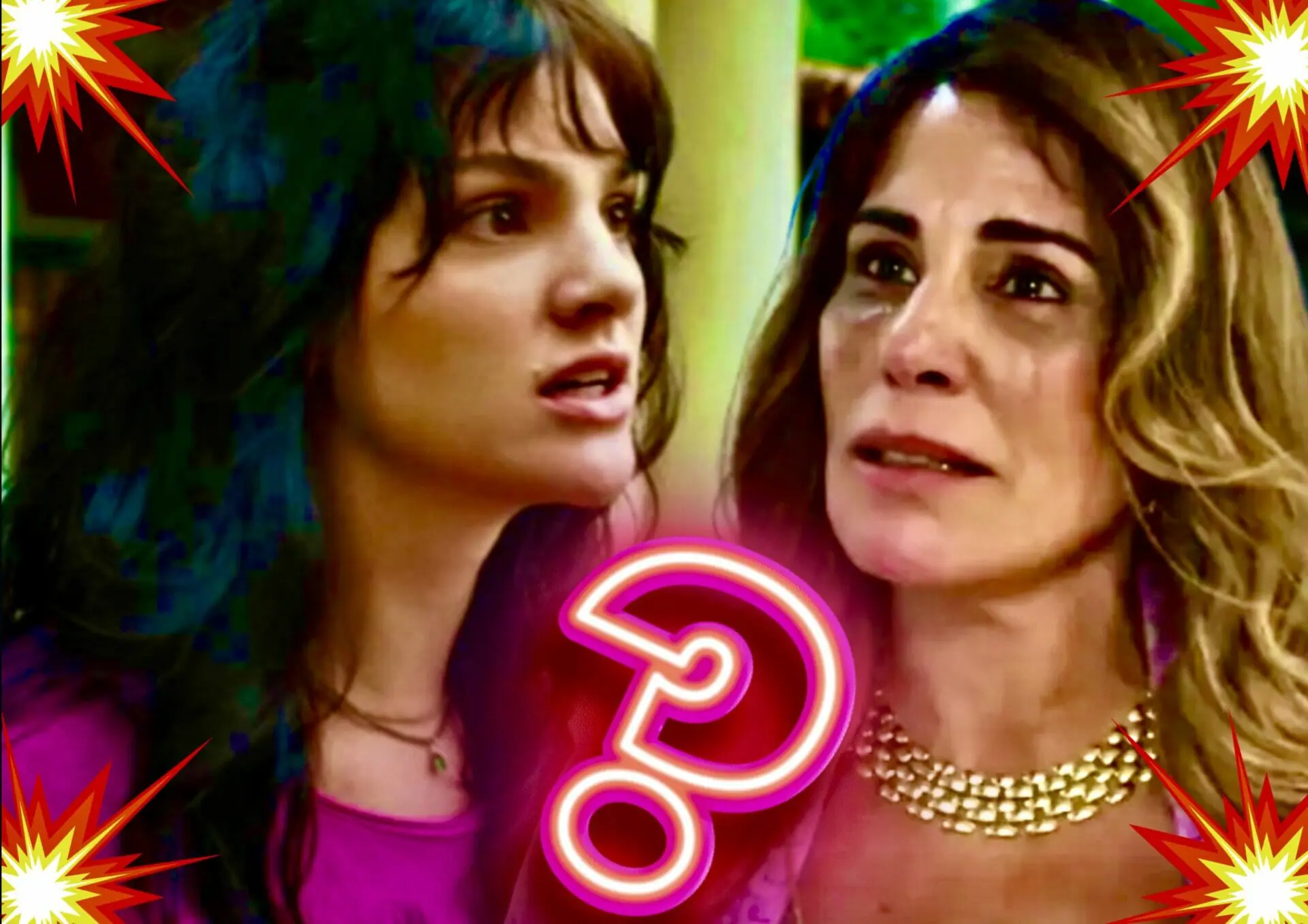 Irene (Gloria Pires) e Petra (Debora Ozório) de Terra e Paixão
