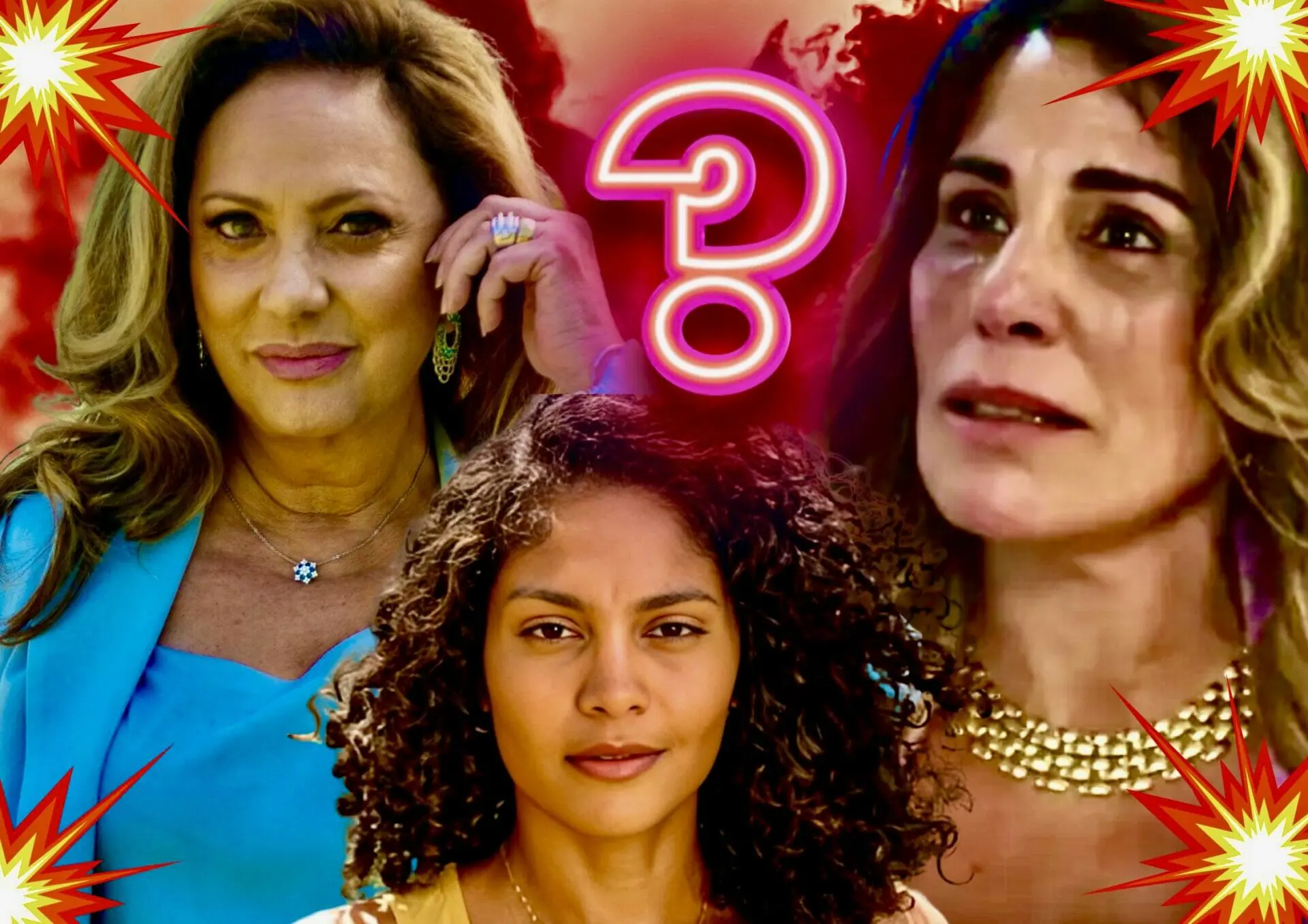 Aline (Barbara Reis), Irene (Gloria Pires) e Agatha (Eliane Giardini) de Terra e Paixão