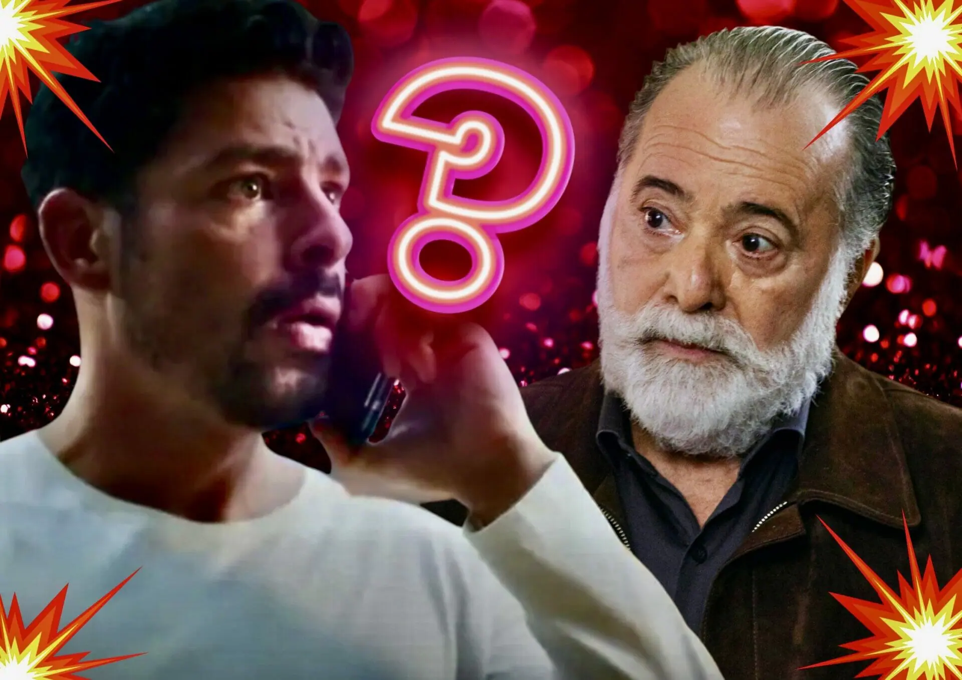 Antônio (Tony Ramos) e Caio (Cauã Reymond) em Terra e Paixão