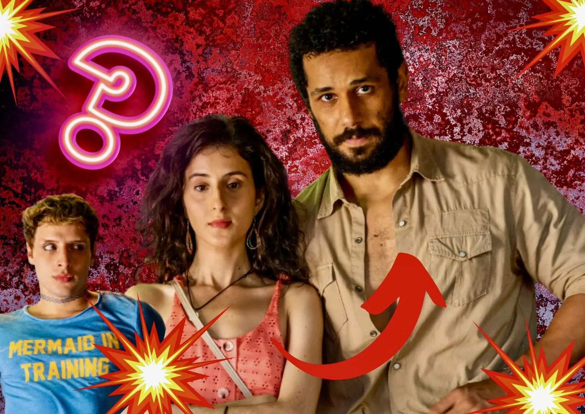 Munda (Carol Romano), Kelvin (Diego Martins) e Ramiro (Amaury Lorenzo) em Terra e Paixão