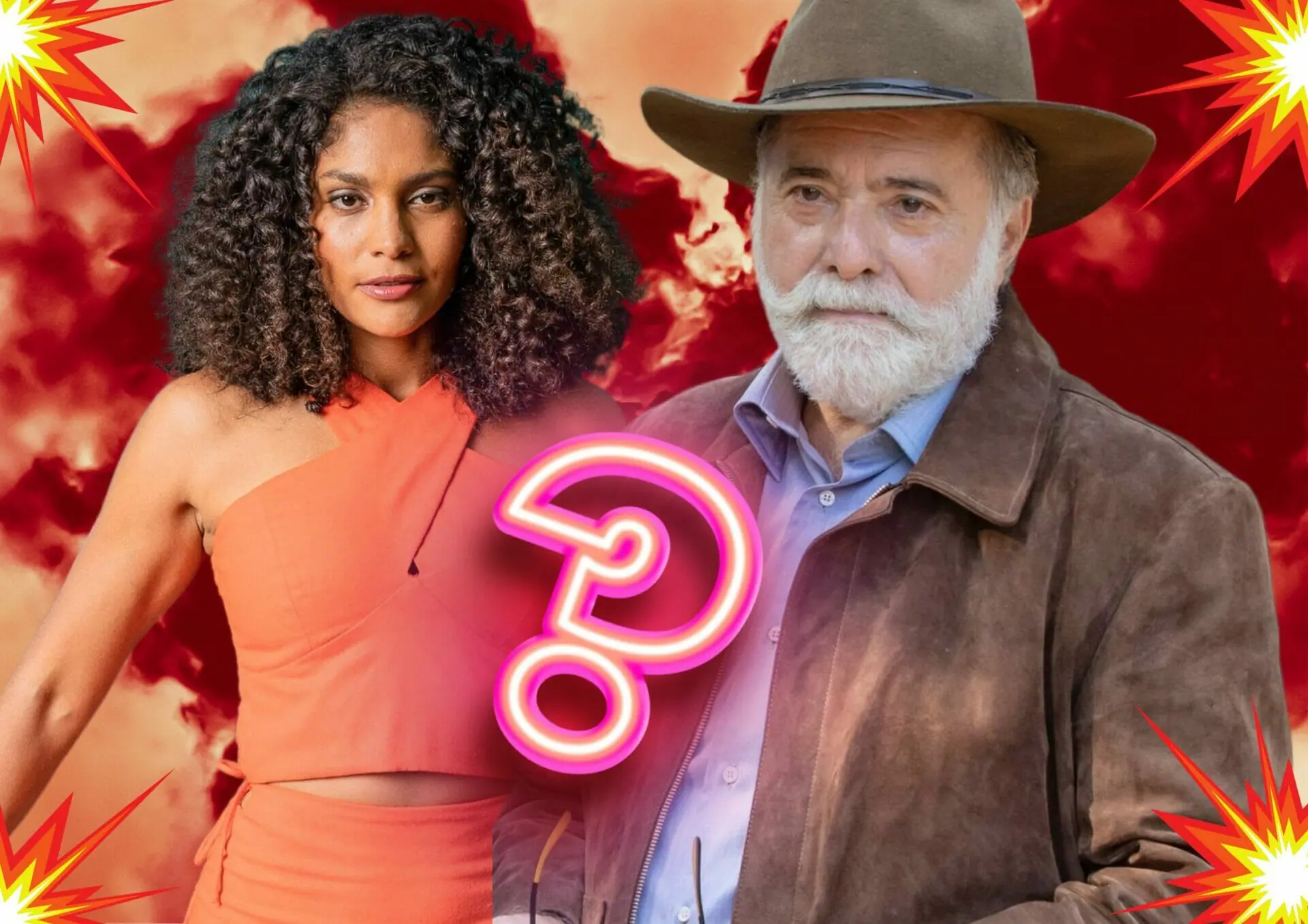 Aline (Bárbara Reis) e Antônio (Tony Ramos) em Terra e Paixão