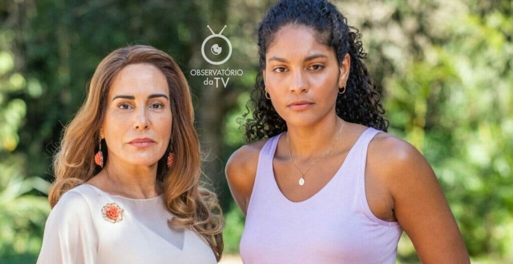 Irene (Gloria Pires) e Aline (Barbara Reis) de Terra e Paixão