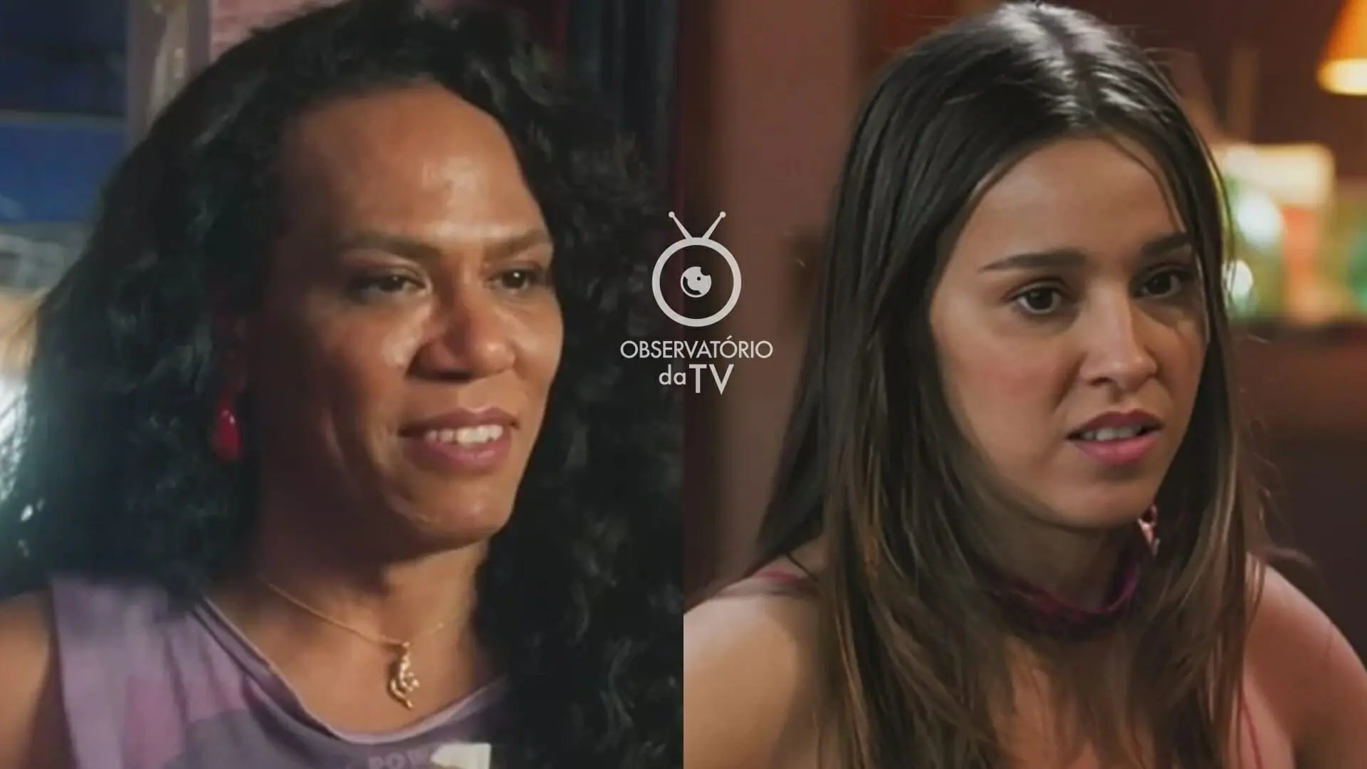 Luana (Valéria Barcellos) e Berenice (Thati Lopes) de Terra e Paixão