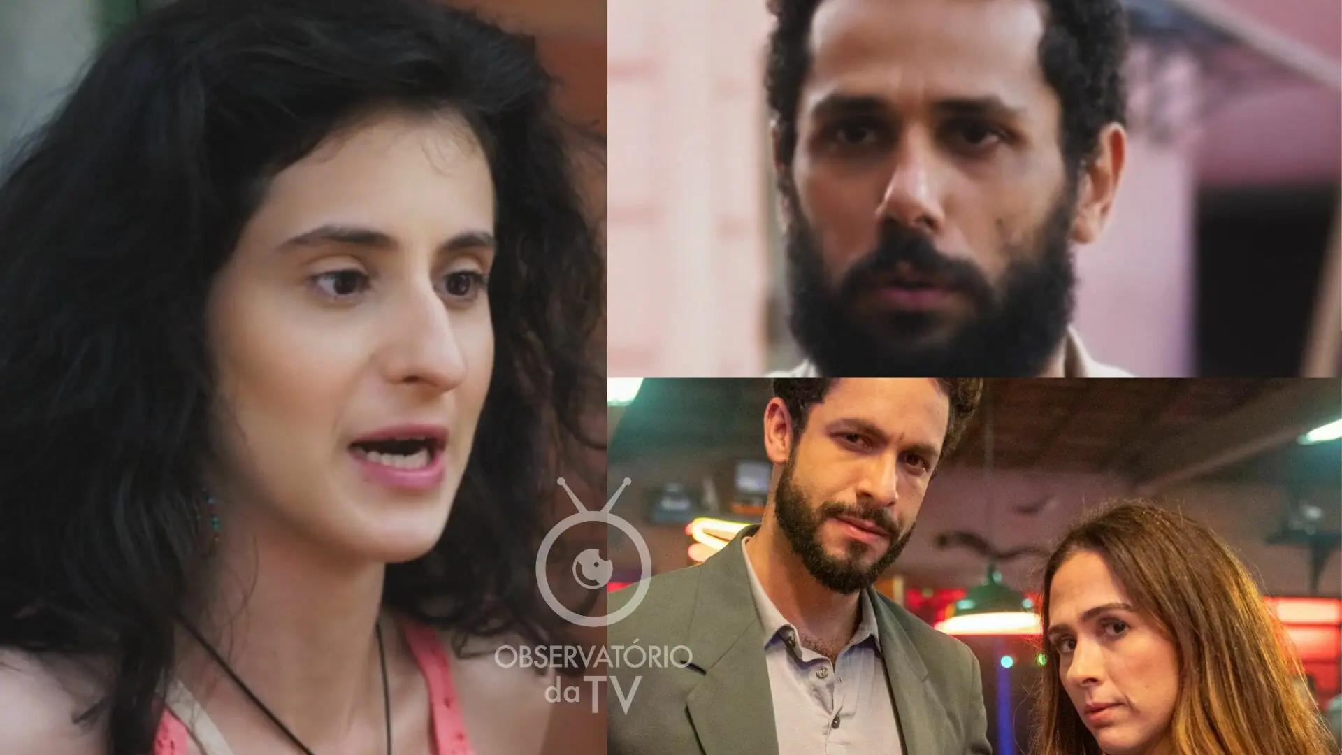 Munda (Carol Romano), Ramiro (Amaury Lorenzo), Luigi (Rainer Cadete) e Anely (Tatá Werneck) em Terra e Paixão