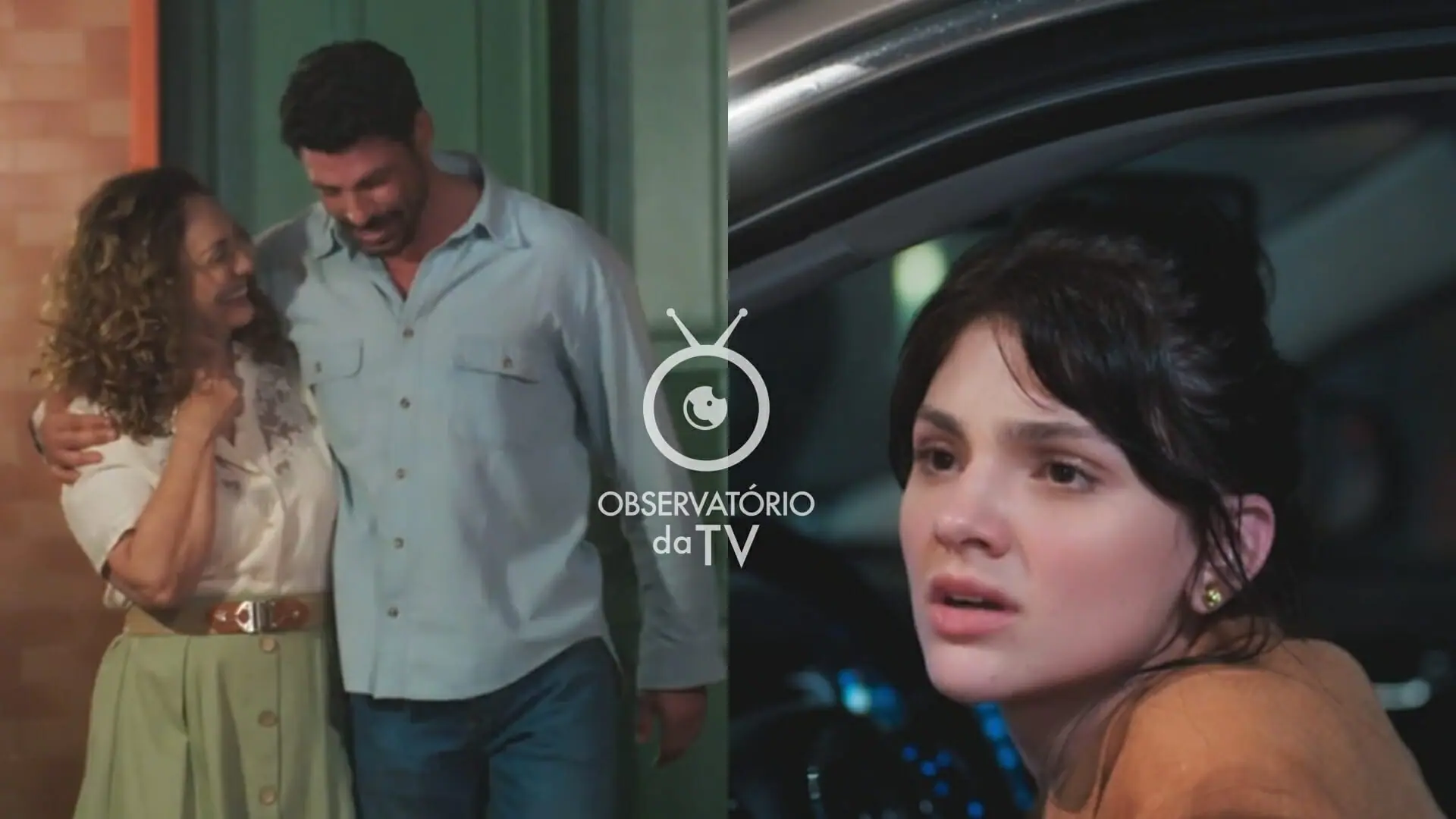 Agatha (Eliane Giardini), Caio (Cauã Reymond) e Petra (Debora Ozório) de Terra e Paixão