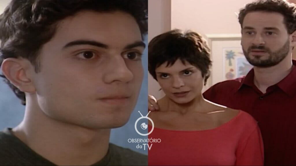 Fred (Pedro Furtado), Raquel (Helena Ranaldi) e Marcos (Dan Stulbach) de Mulheres Apaixonadas