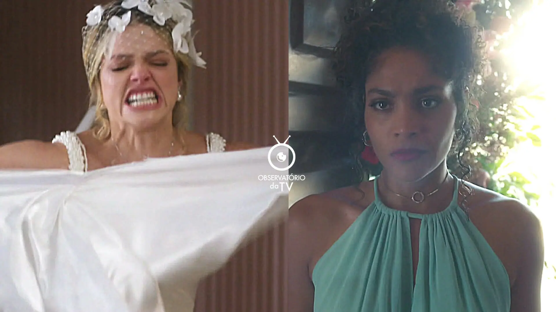 Graça (Agatha Moreira) e Aline (Bárbara Reis) em Terra e Paixão