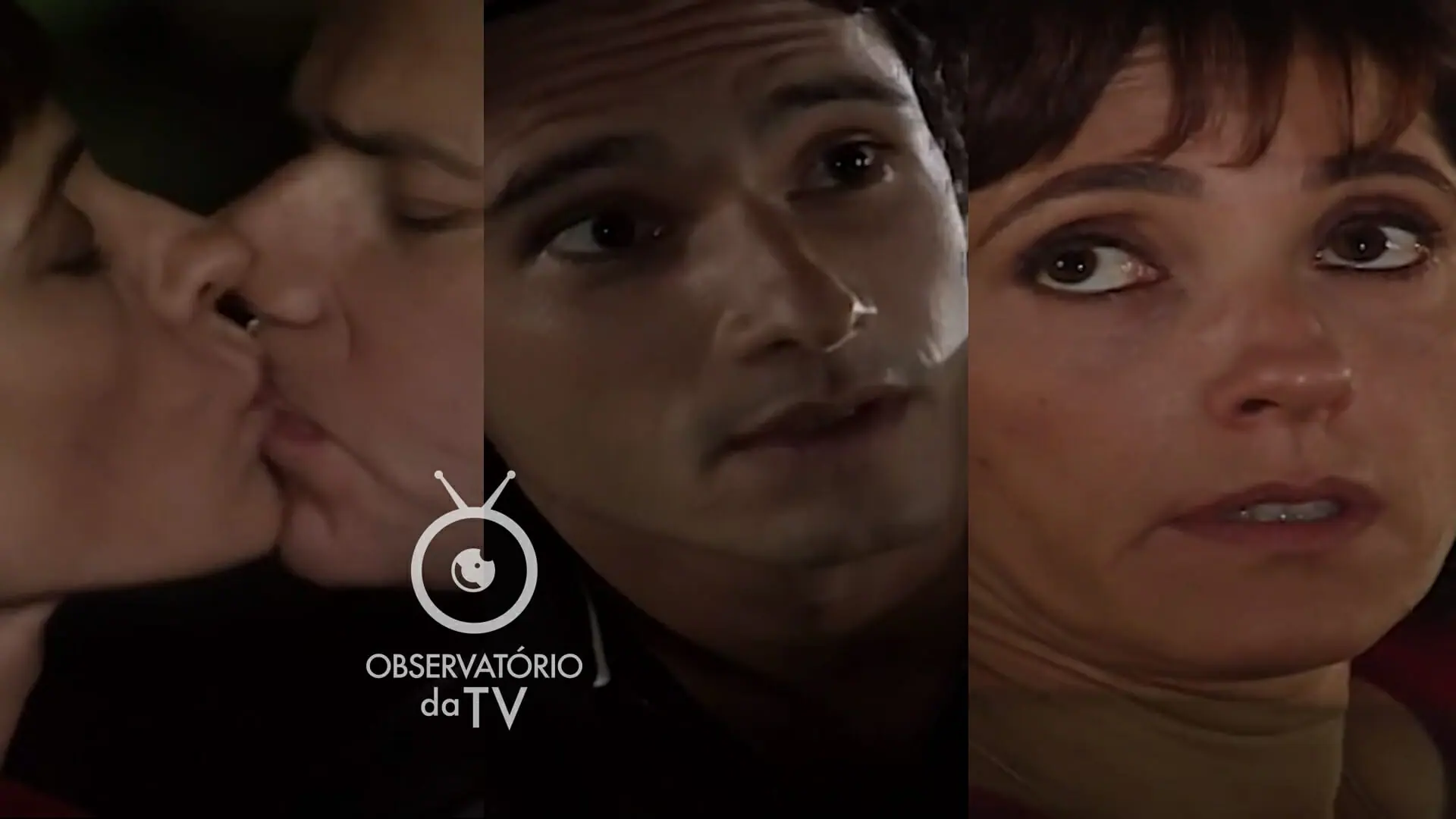 Helena (Christiane Torloni), César (José Mayer) e Diogo (Rodrigo Santoro) de Mulheres Apaixonadas