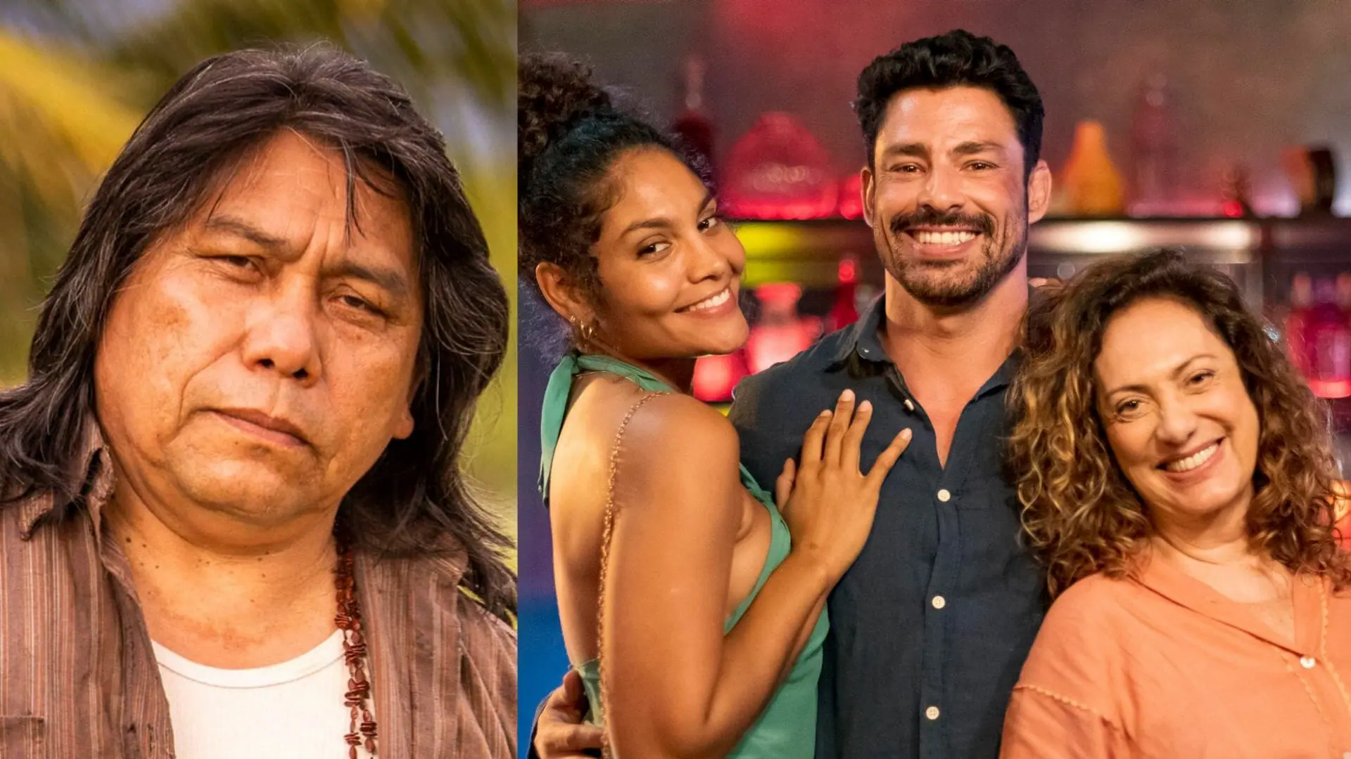 Jurecê, Aline, Caio e Agatha em Terra e Paixão
