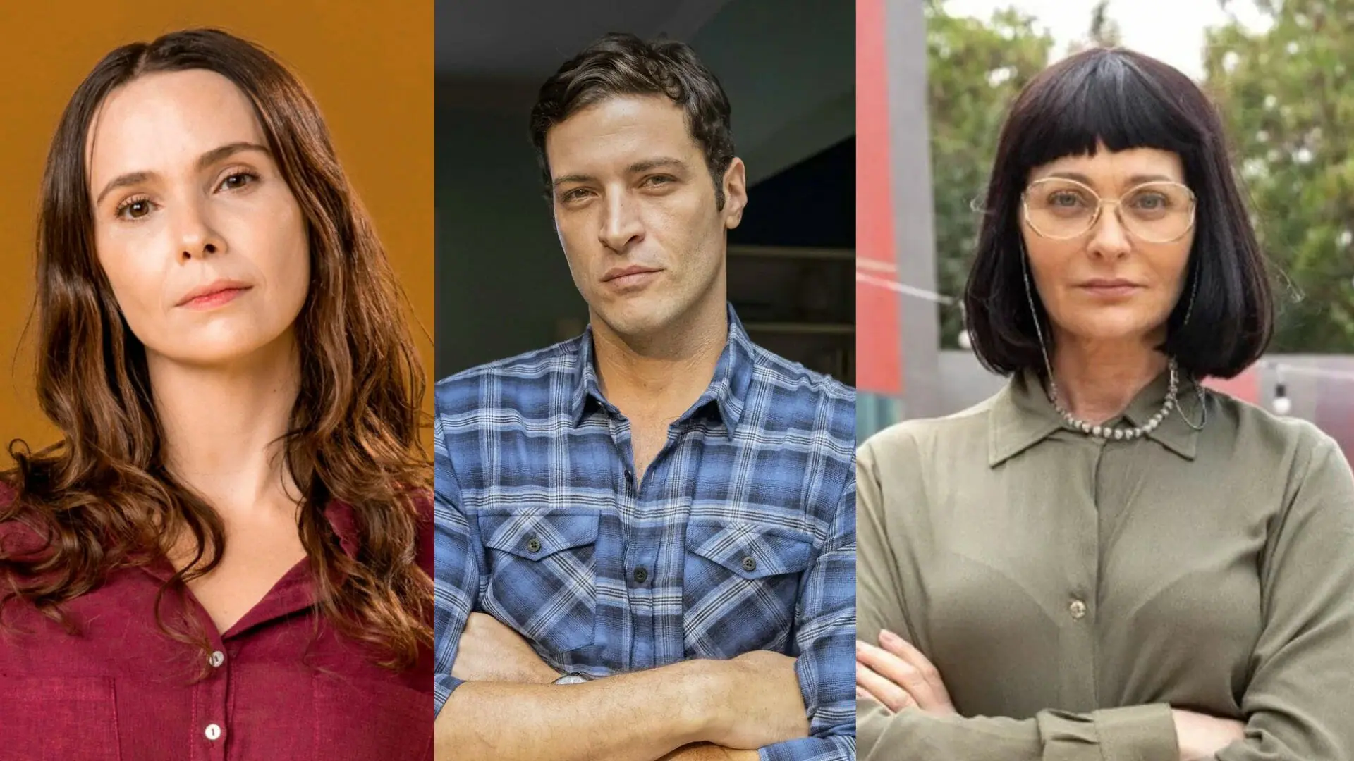 Lucinda (Débora Falabella), Marino (Leandro Lima) e Nice (Alexandra Richter) em Terra e Paixão