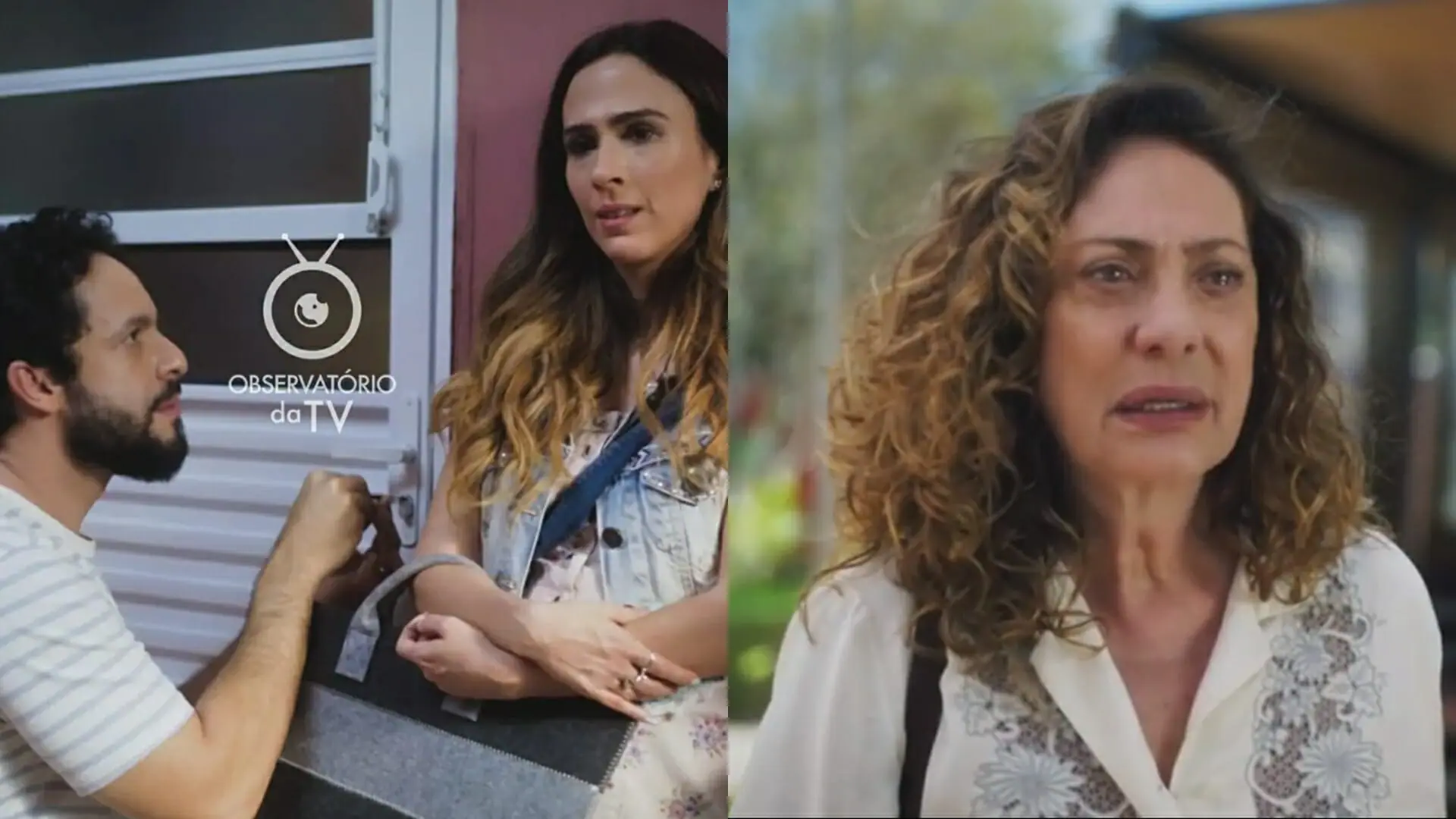 Luigi (Rainer Cadete), Anely (Tatá Werneck) e Agatha (Eliane Giardini) de Terra e Paixão
