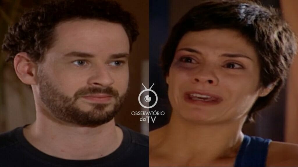 Marcos (Dan Stulbach) e Raquel (Helena Ranaldi) de Mulheres Apaixonadas