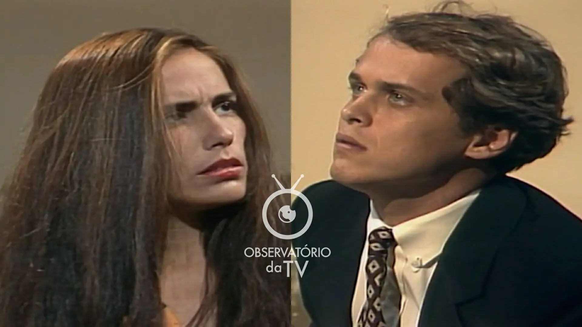 Raquel (Gloria Pires) e Marcos (Guilherme Fontes) de Mulheres de Areia