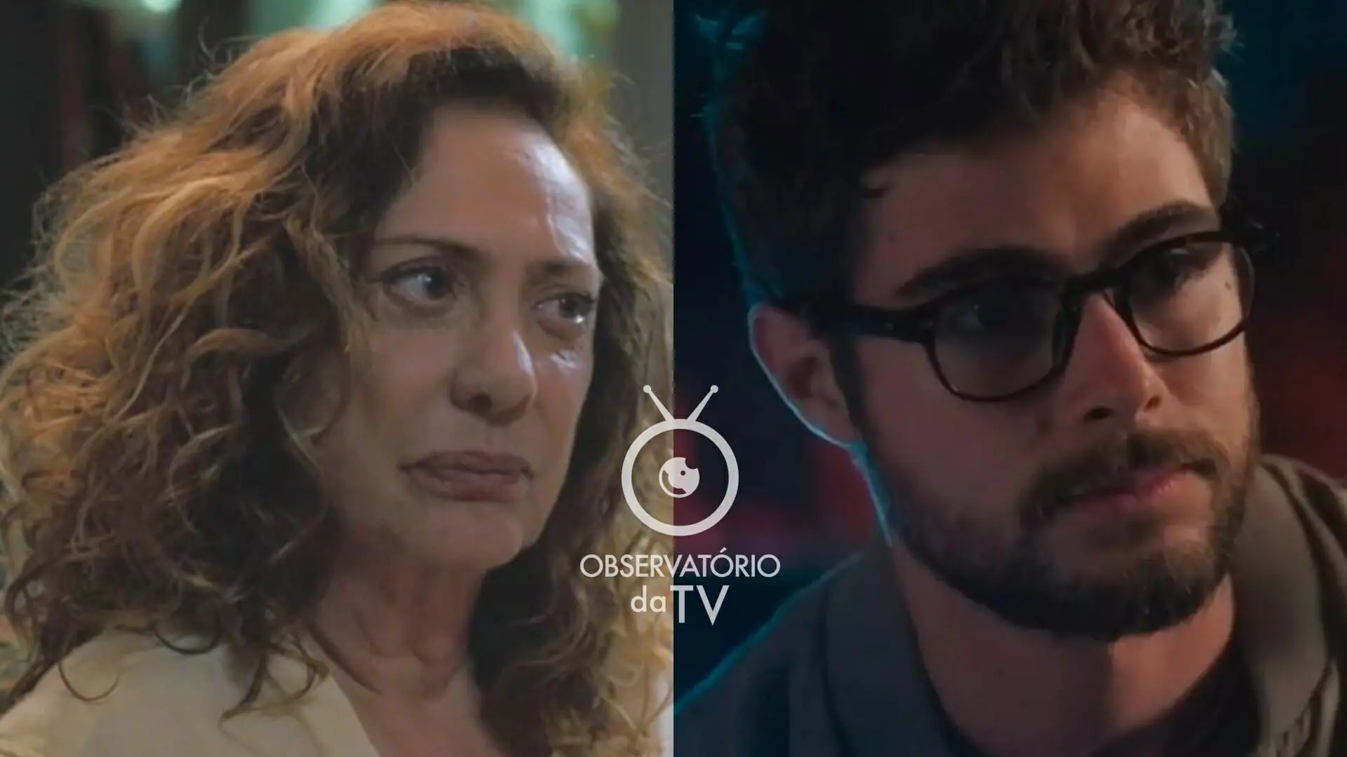 Agatha (Eliane Giardini) e Hélio (Rafael Vitti) de Terra e Paixão