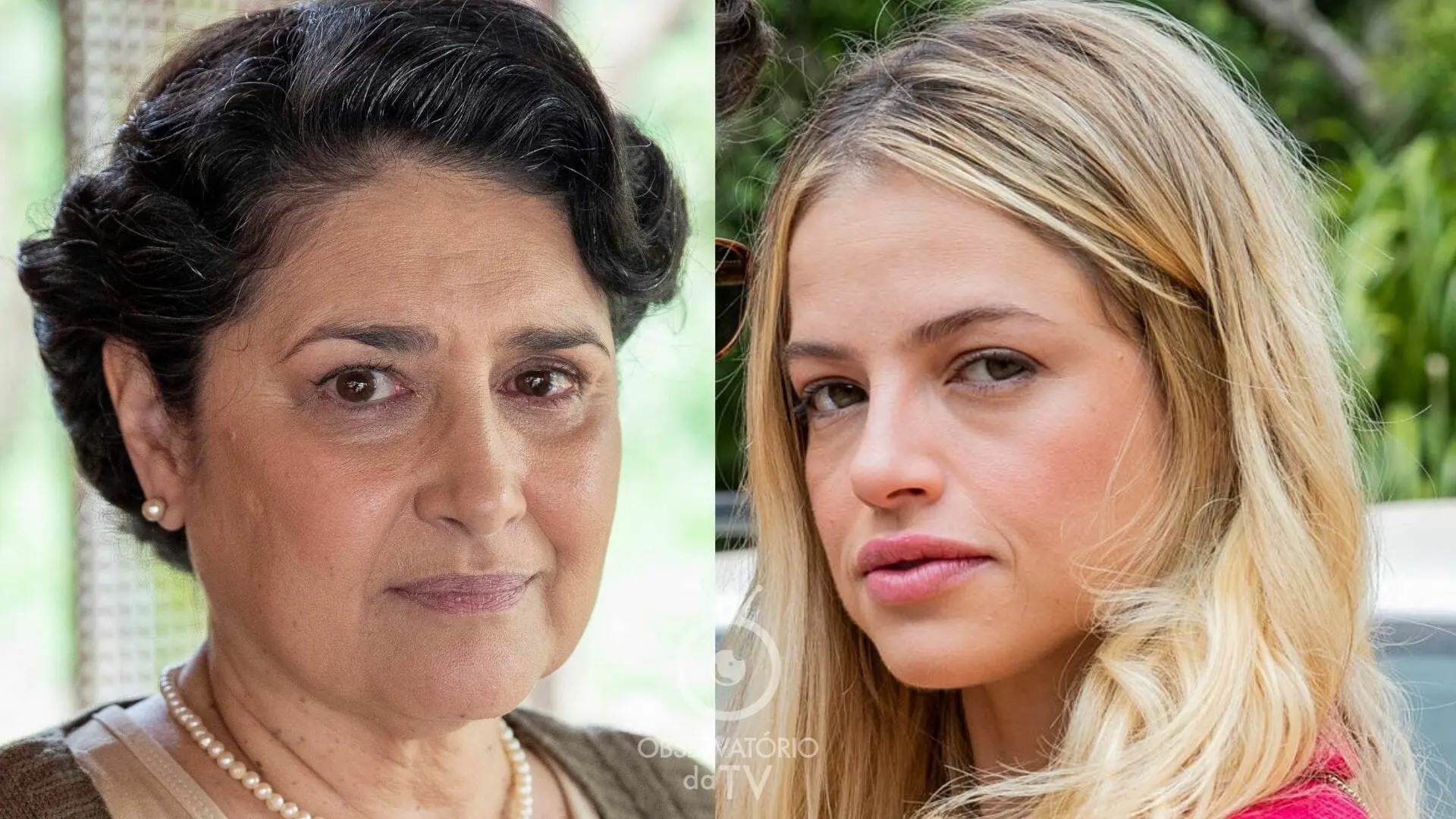 Angelina (Inez Viana) e Graça (Agatha Moreira) em Terra e Paixão