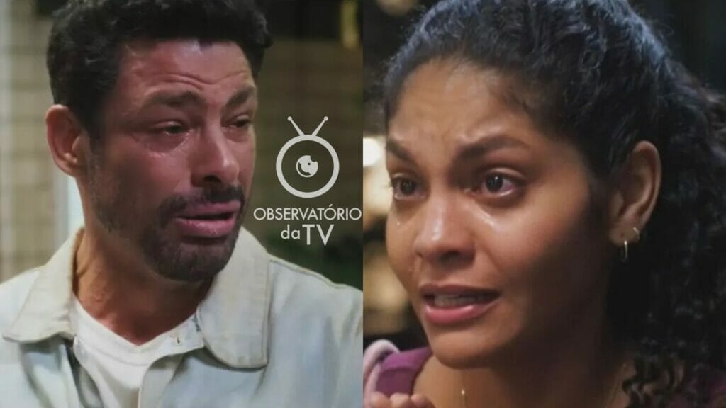 Caio (Cauã Reymond) e Aline (Barbara Reis) de Terra e Paixão