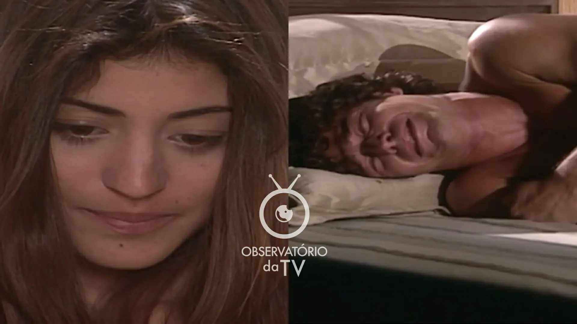 Gracinha (Carol Castro) e Cláudio (Erik Marmo) de Mulheres Apaixonadas