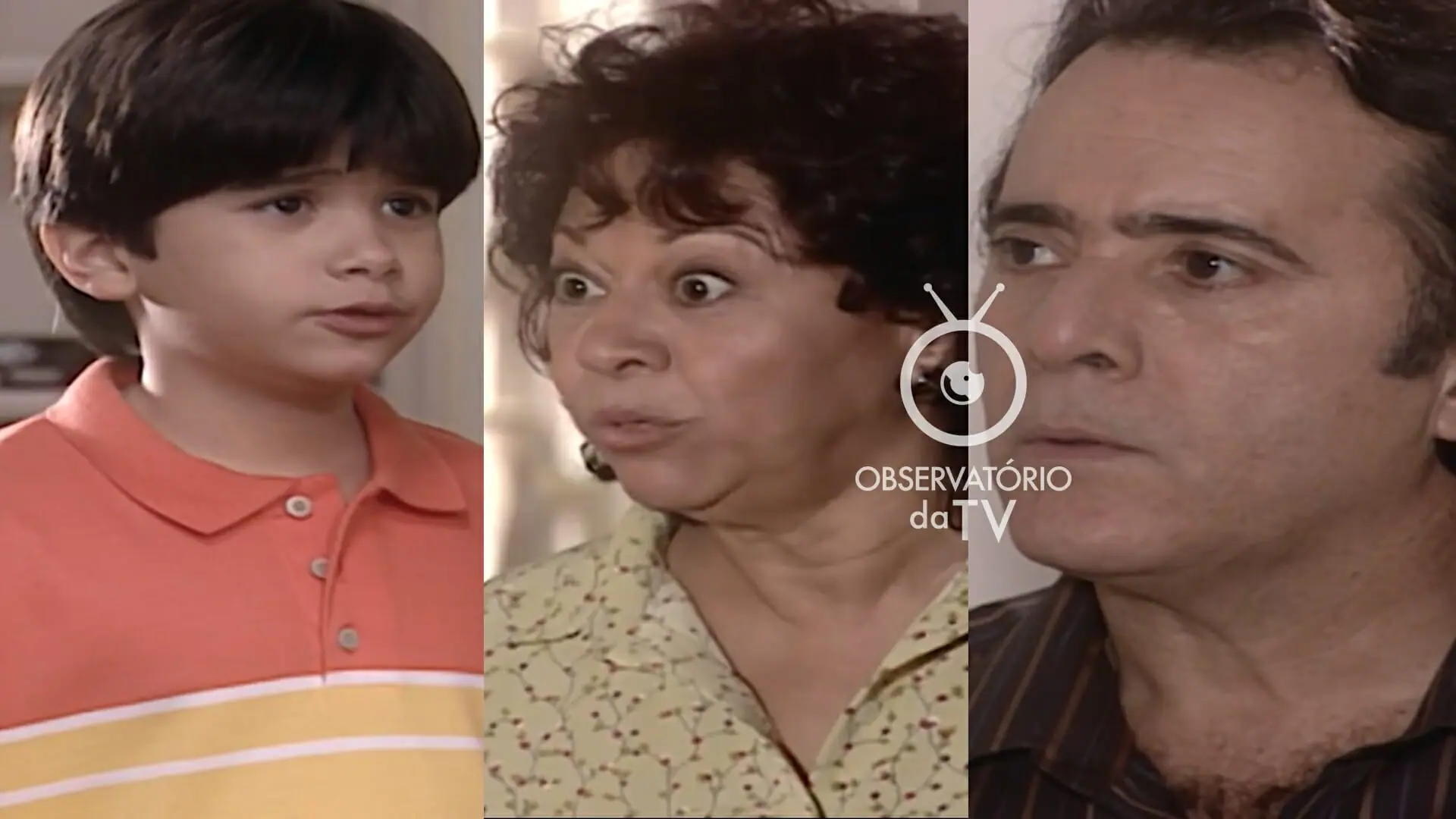 Lucas (Victor Cugula), Inês (Manoelita Lustosa) e Téo (Tony Ramos) de Mulheres Apaixonadas