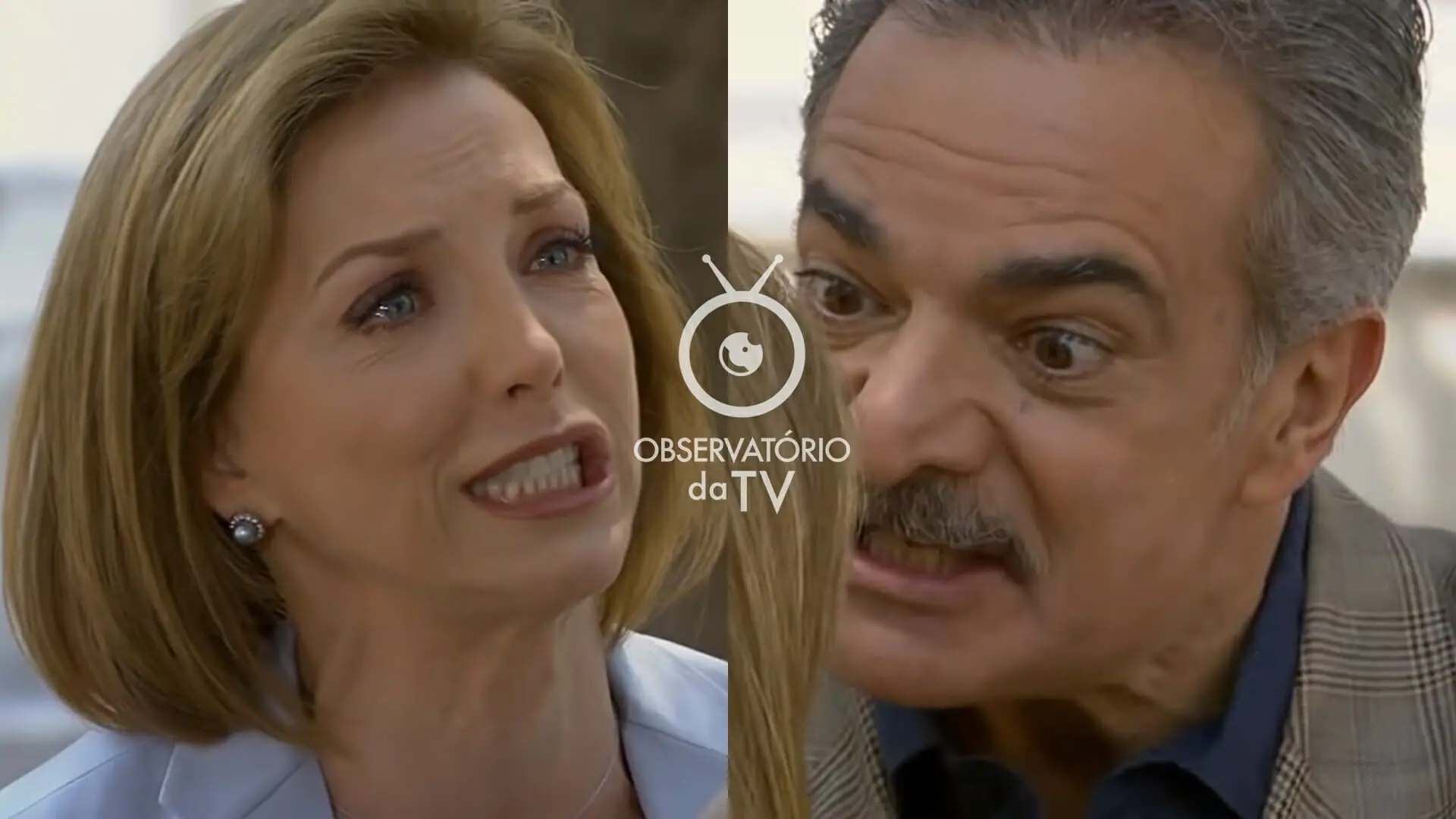 Roselena (Laura Flores) e Cláudio Linhares (David Ostrosky) de Um Refúgio para o Amor
