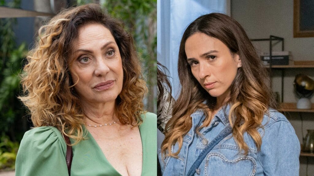 Agatha (Eliane Giardini) e Anely (Tatá Werneck) em Terra e Paixão
