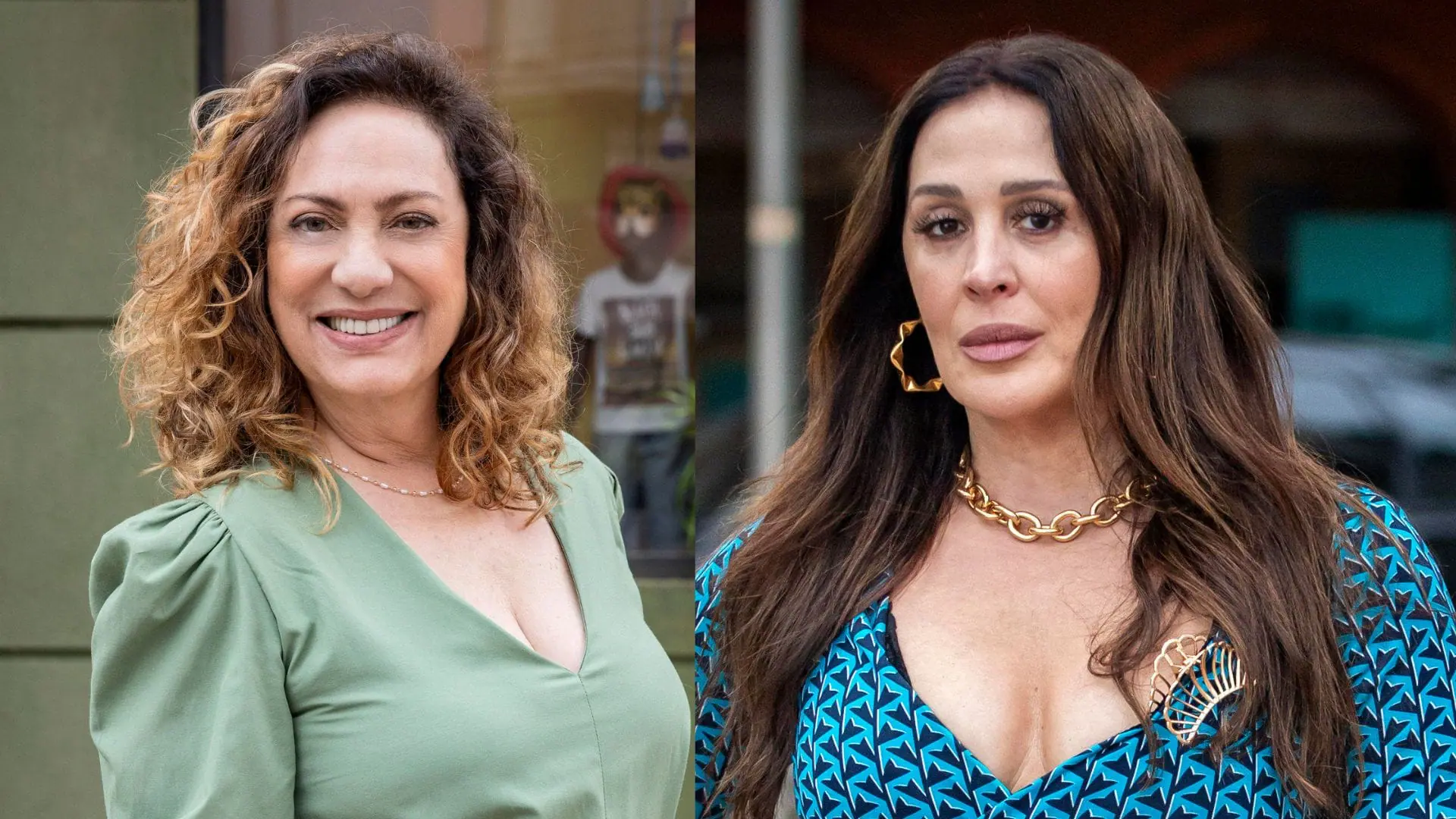 Agatha (Eliane Giardini) e Emengarda (Claudia Raia) em Terra e Paixão