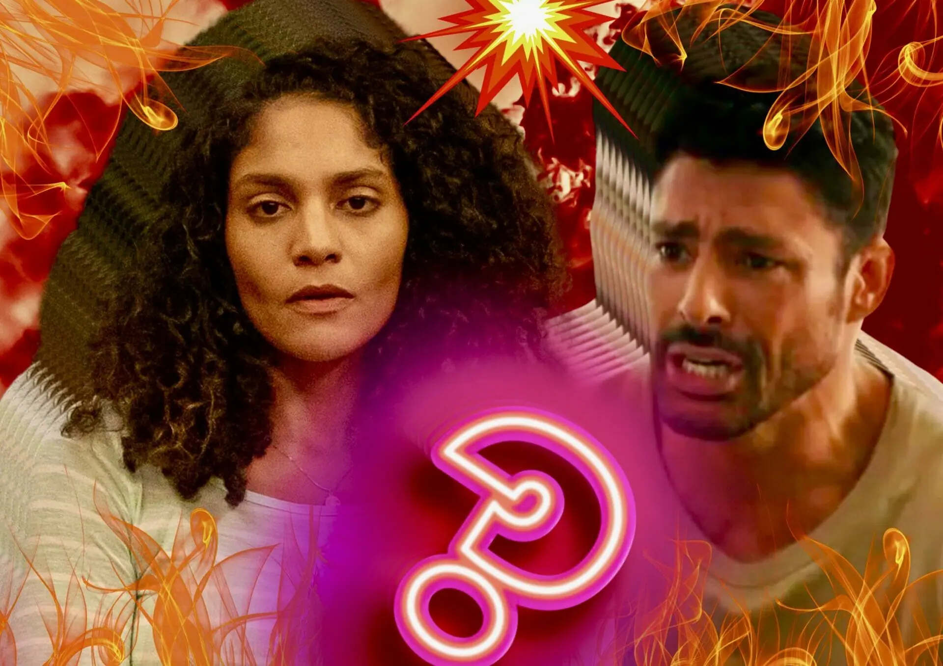 Aline (Barbara Reis) e Caio (Cauã Reymond) de Terra e Paixão