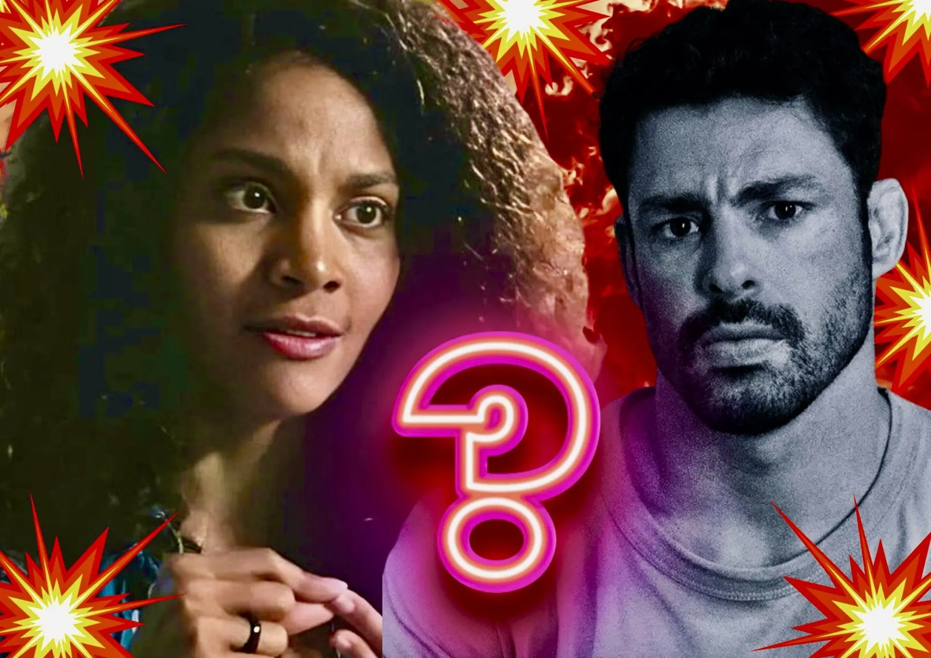 Aline (Barbara Reis) e Caio (Cauã Reymond) em Terra e Paixão
