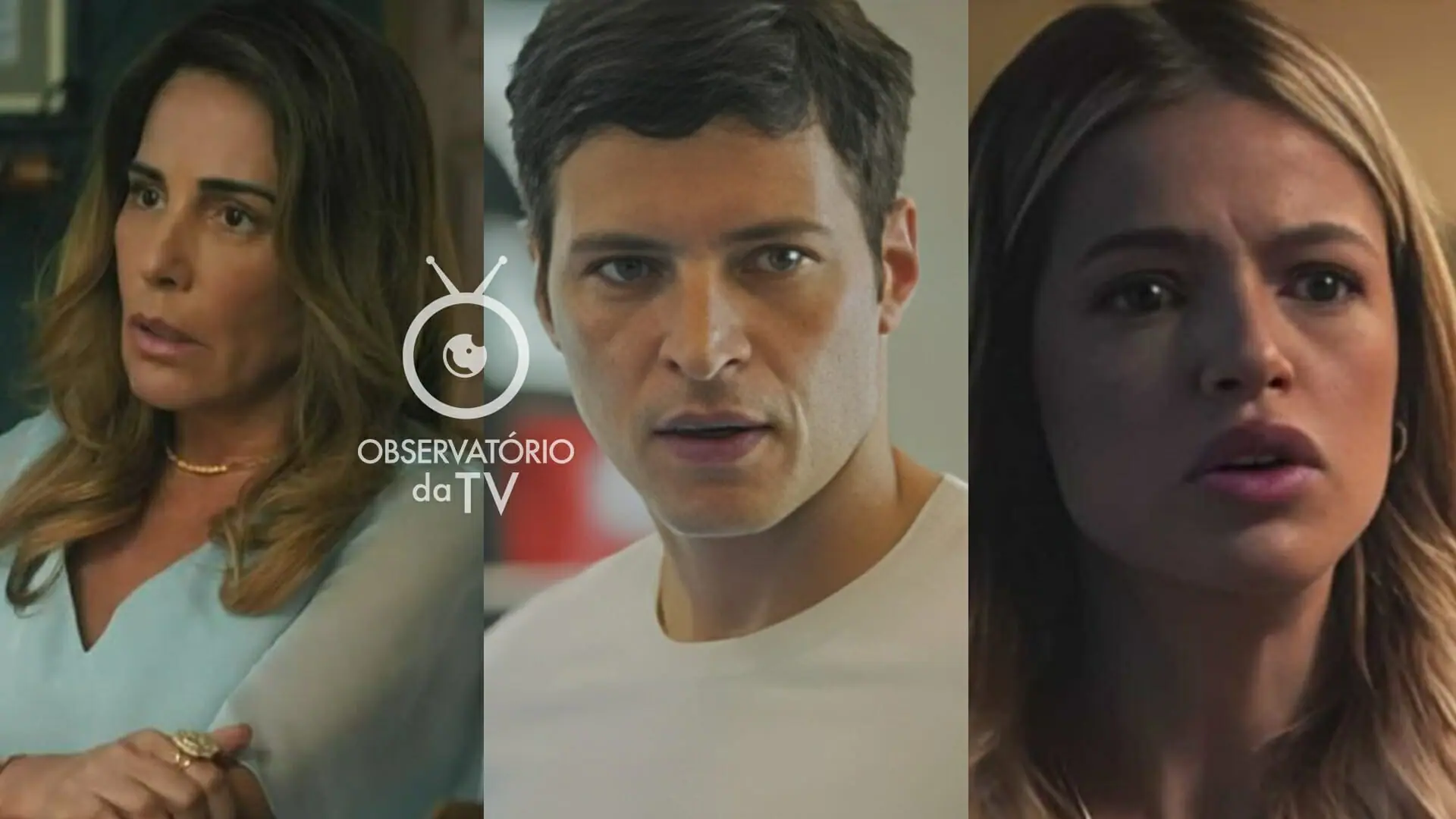 Irene (Gloria Pires), Marino (Leandro Lima) e Graça (Agatha Moreira) de Terra e Paixão