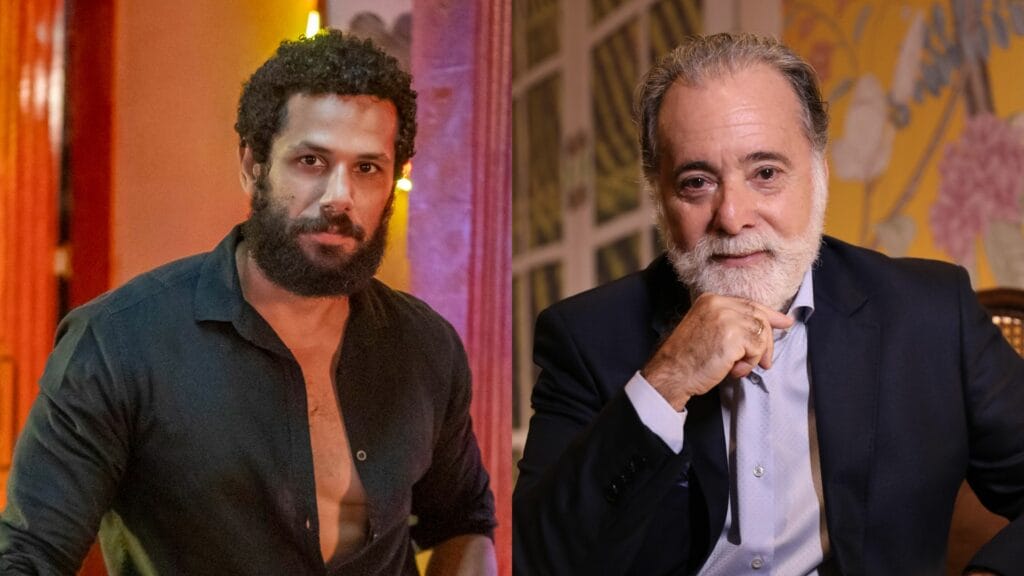 Ramiro (Amaury Lorenzo) e Antônio (Tony Ramos) em Terra e Paixão