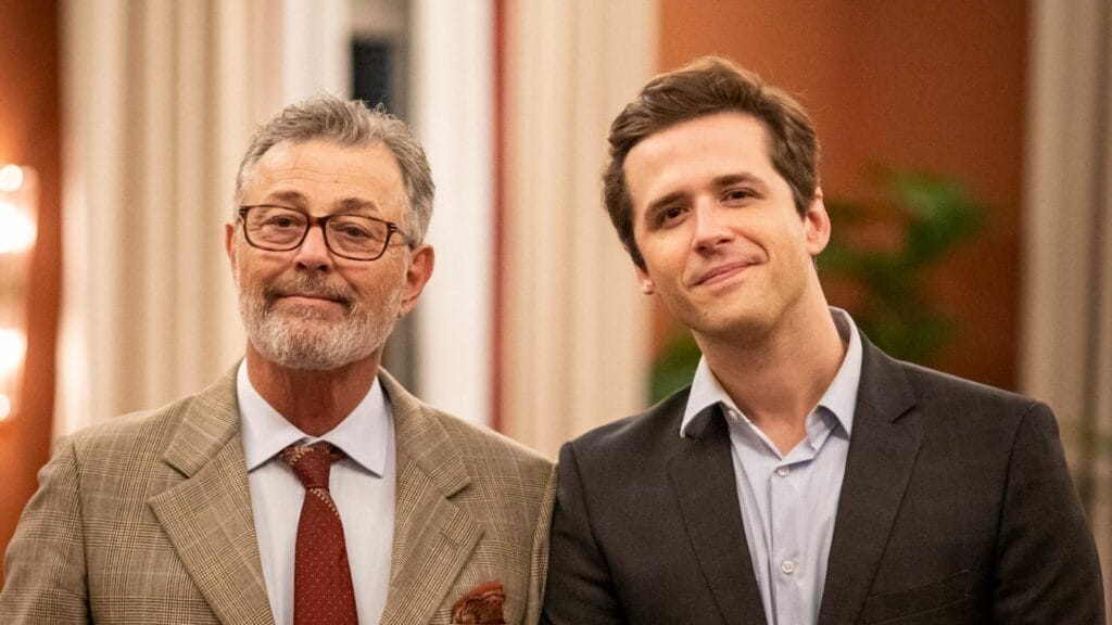 Rodolfo (Eduardo Lago) e Franco (Gil Coelho) em Terra e Paixão