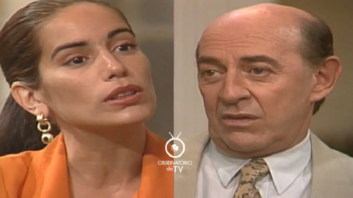 Virgílio (Raul Cortez) e Ruth (Gloria Pires) de Mulheres de Areia