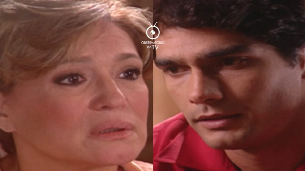 Lorena (Suzana Vieira) e Expedito (Rafael Calomeni) em Mulheres Apaixonadas
