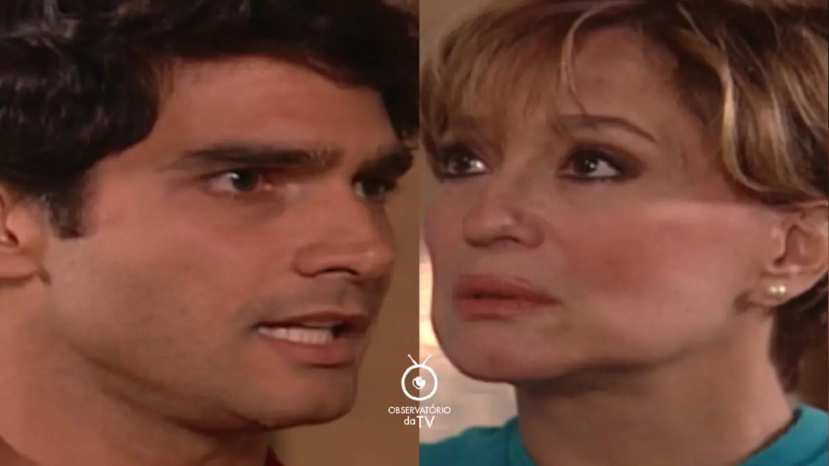 Lorena (Suzana Vieira) e Expedito (Rafael Calomeni) em Mulheres Apaixonadas
