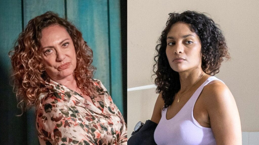 Agatha (Eliane Giardini) e Aline (Bárbara Reis) em Terra e Paixão