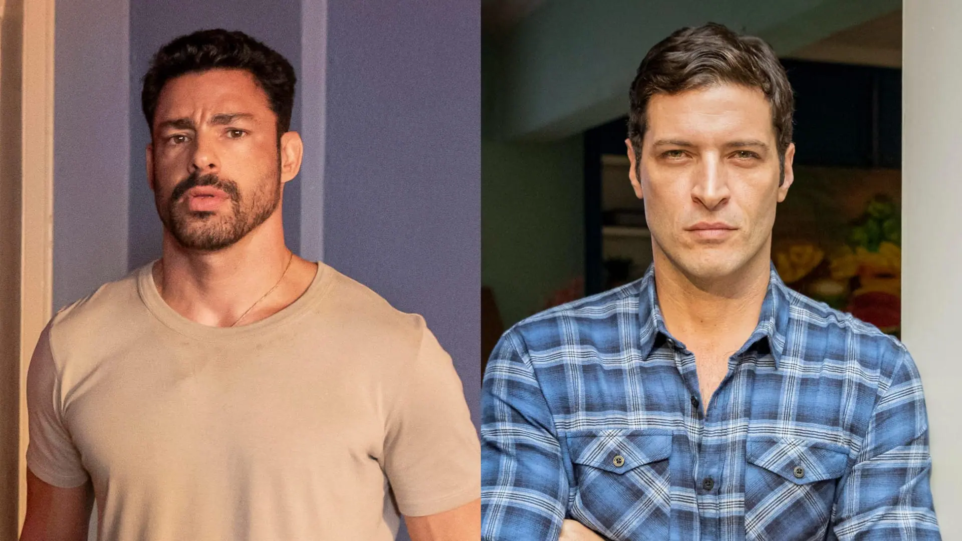 Caio (Cauã Reymond) e Marino (Leandro Lima) em Terra e Paixão