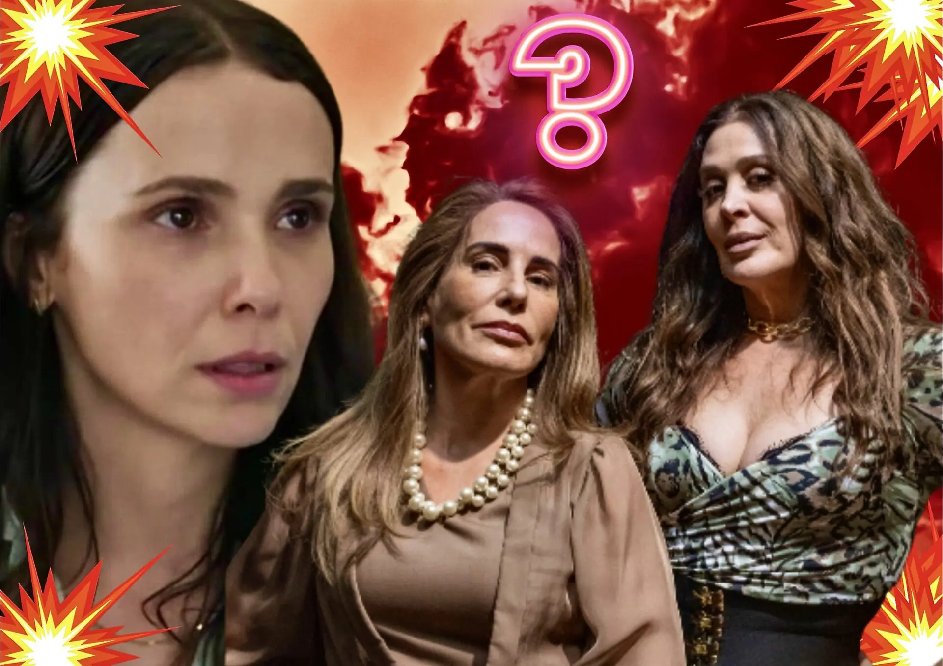 Lucinda (Débora Falabella) Irene (Gloria Pires) e Emengarda/ Emmy (Claudia Raia) em Terra e Paixão