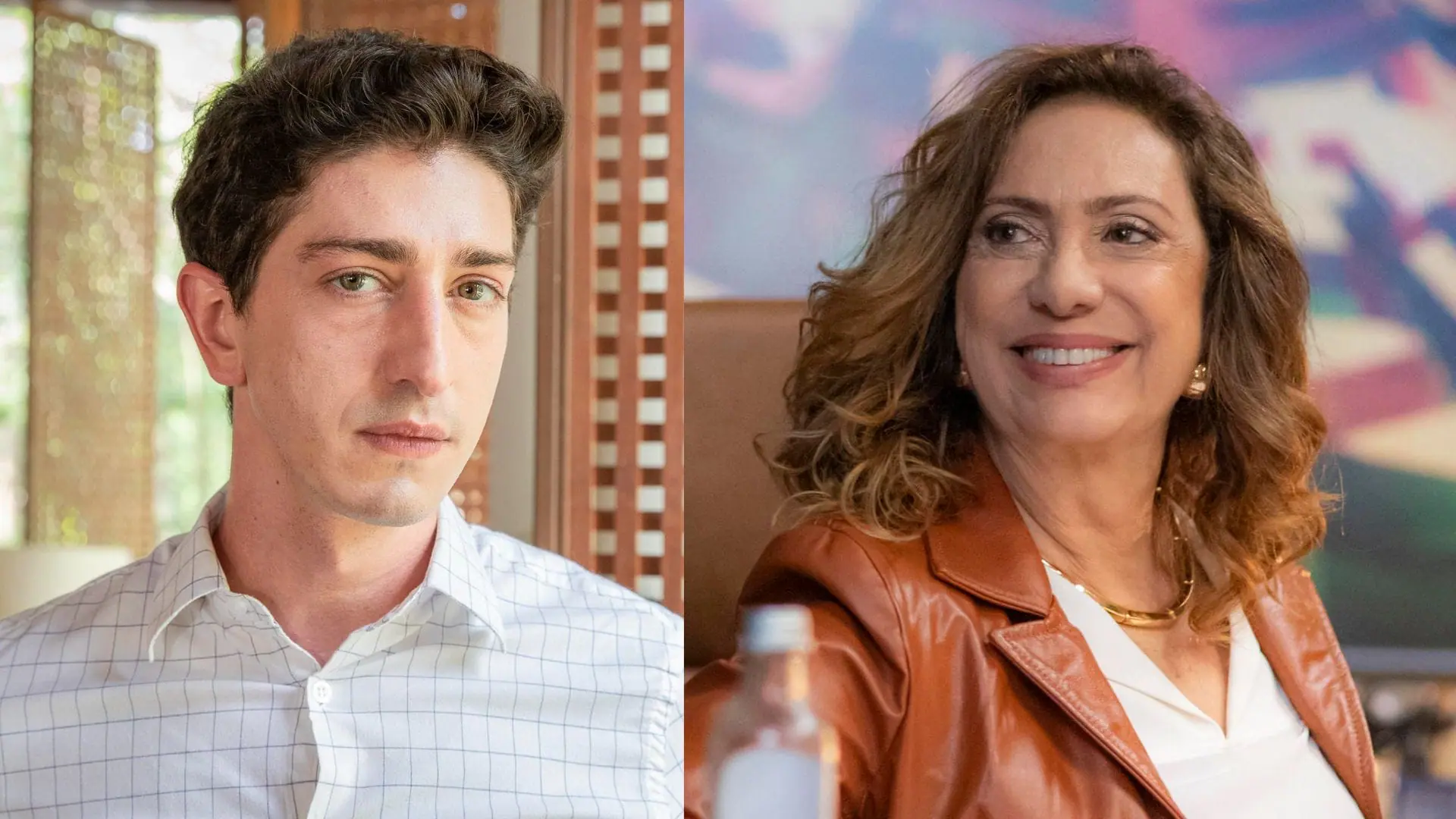 Daniel (Johnny Massaro) e Agatha (Eliane Giardini) em Terra e Paixão