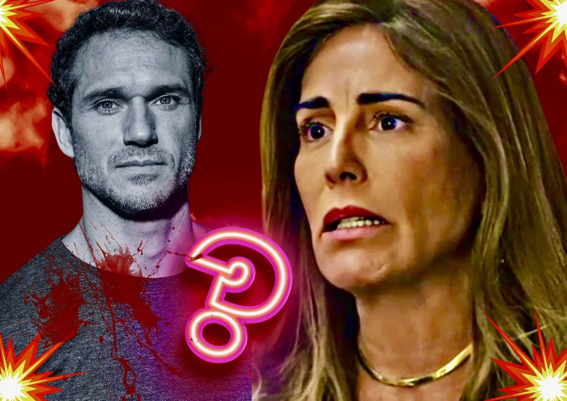Vinícius (Paulo Rocha) e Irene (Gloria Pires) em Terra e Paixão