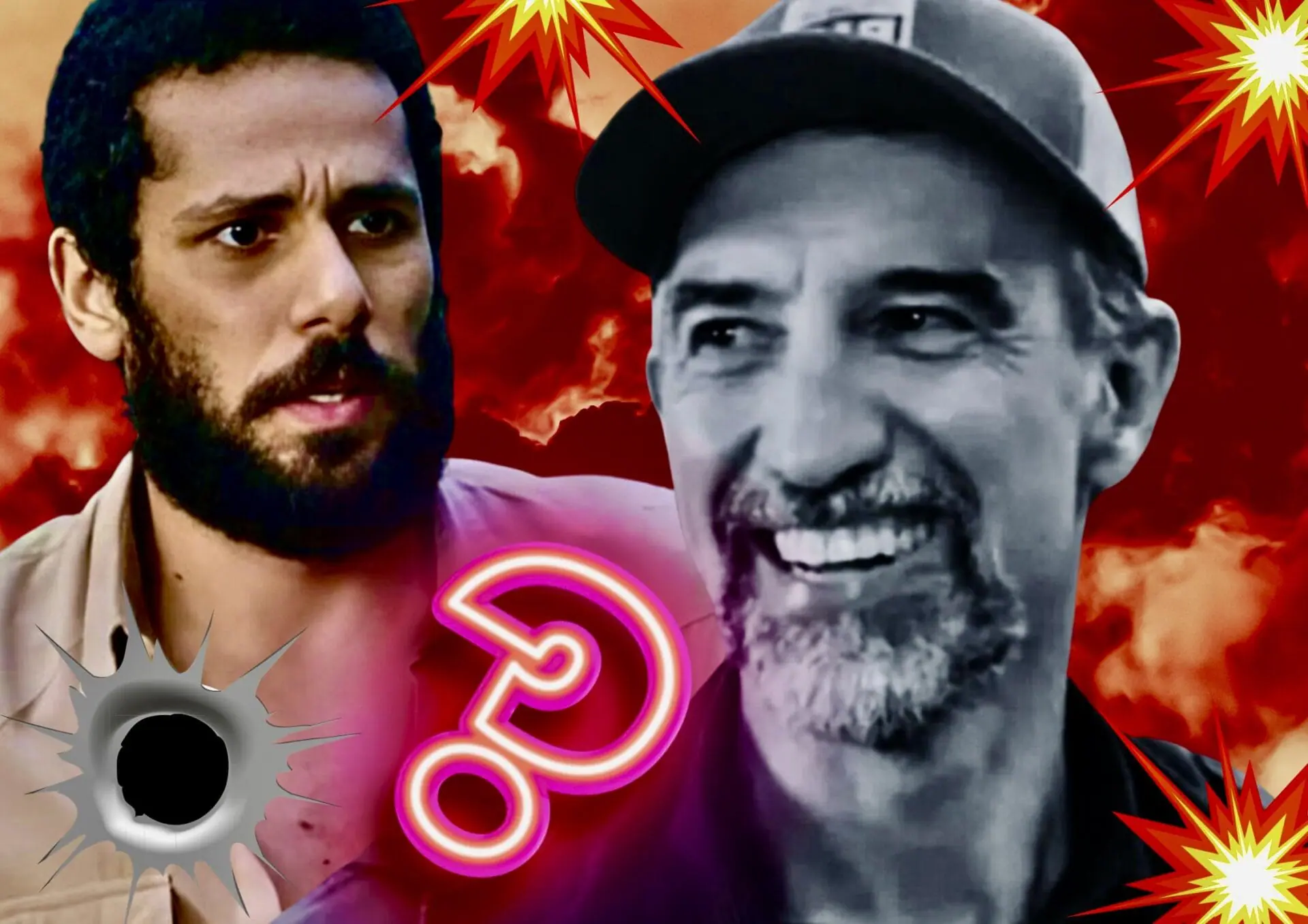 Ramiro (Amaury Lorenzo) e Ademir (Charles Fricks) em Terra e Paixão