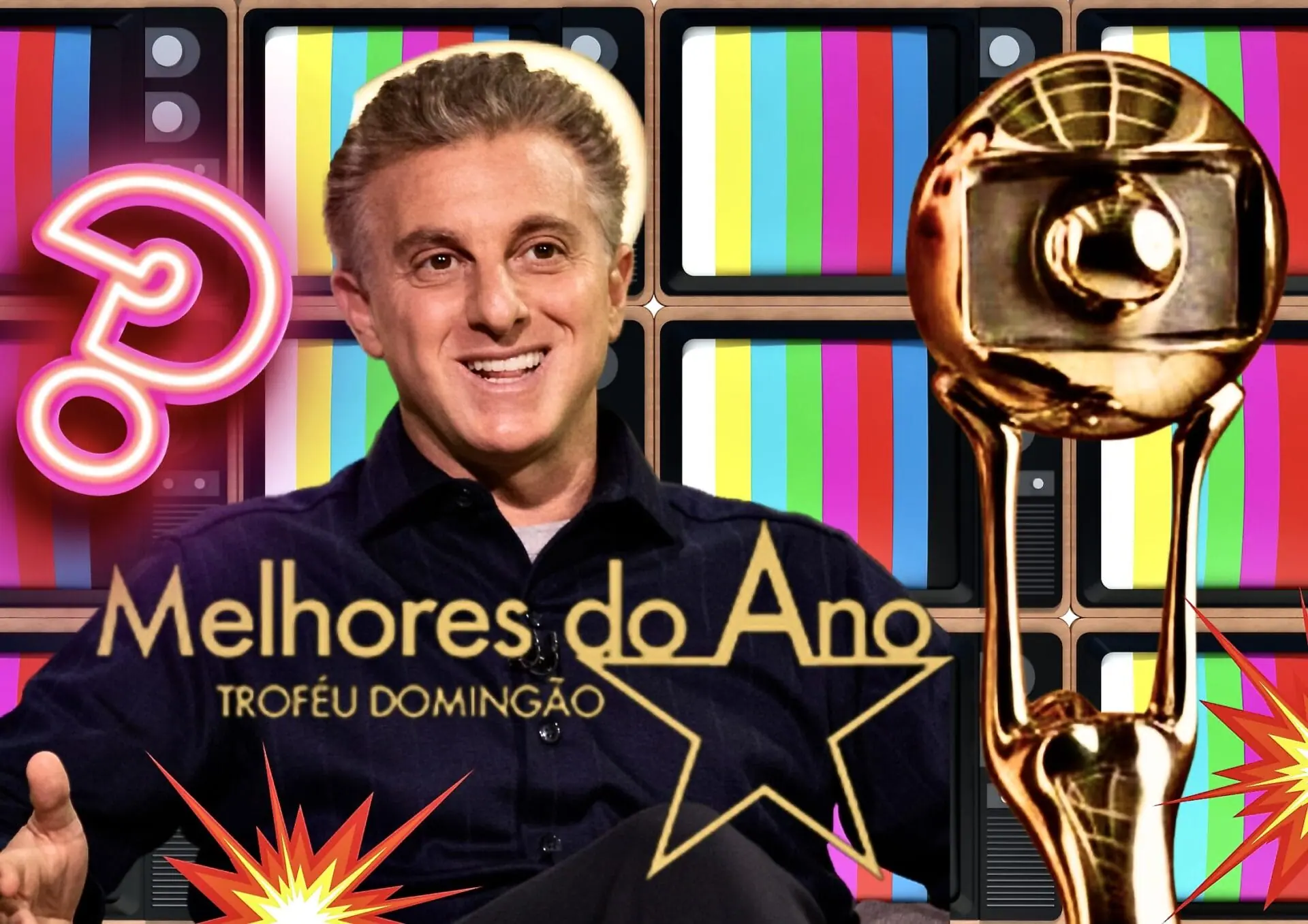 Luciano Huck nos bastidores do 'Domingão'