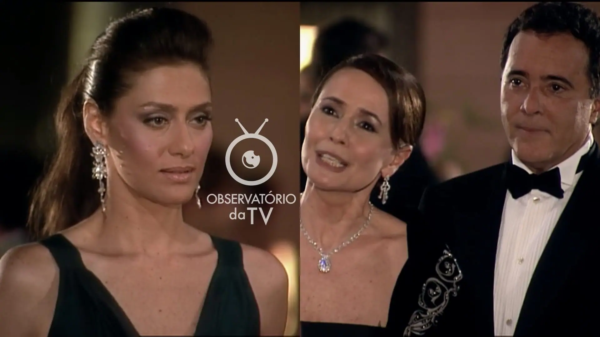 Fabiana (Maria Fernanda Cândido), Ana Luísa (Renée de Vielmond) e Antenor (Tony Ramos) de Paraíso Tropical