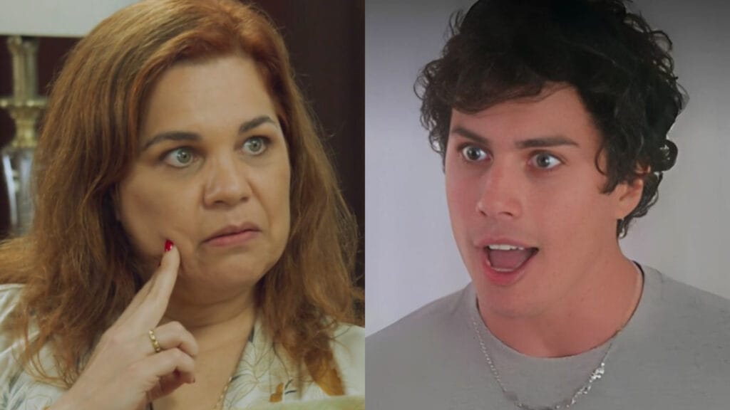 Helena (Isabel Teixeira) e Bruno (Luan Argollo) em Elas por Elas