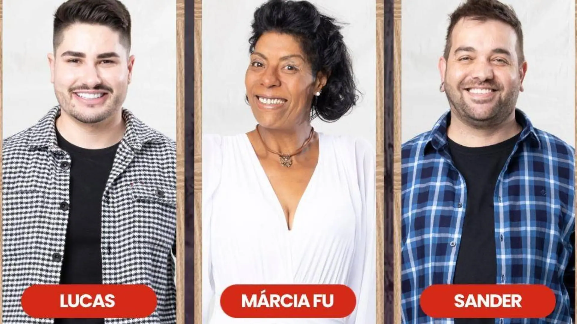 Lucas, Márcia Fu e Sander em A Fazenda 15