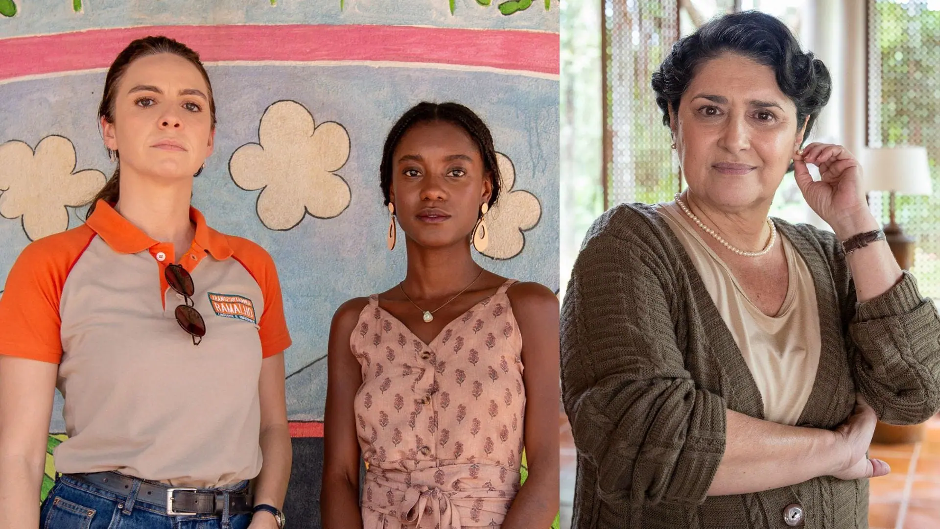 Mara (Renata Gaspar), Menah (Camilla Damião) e Angelina (Inez Viana) em Terra e Paixão
