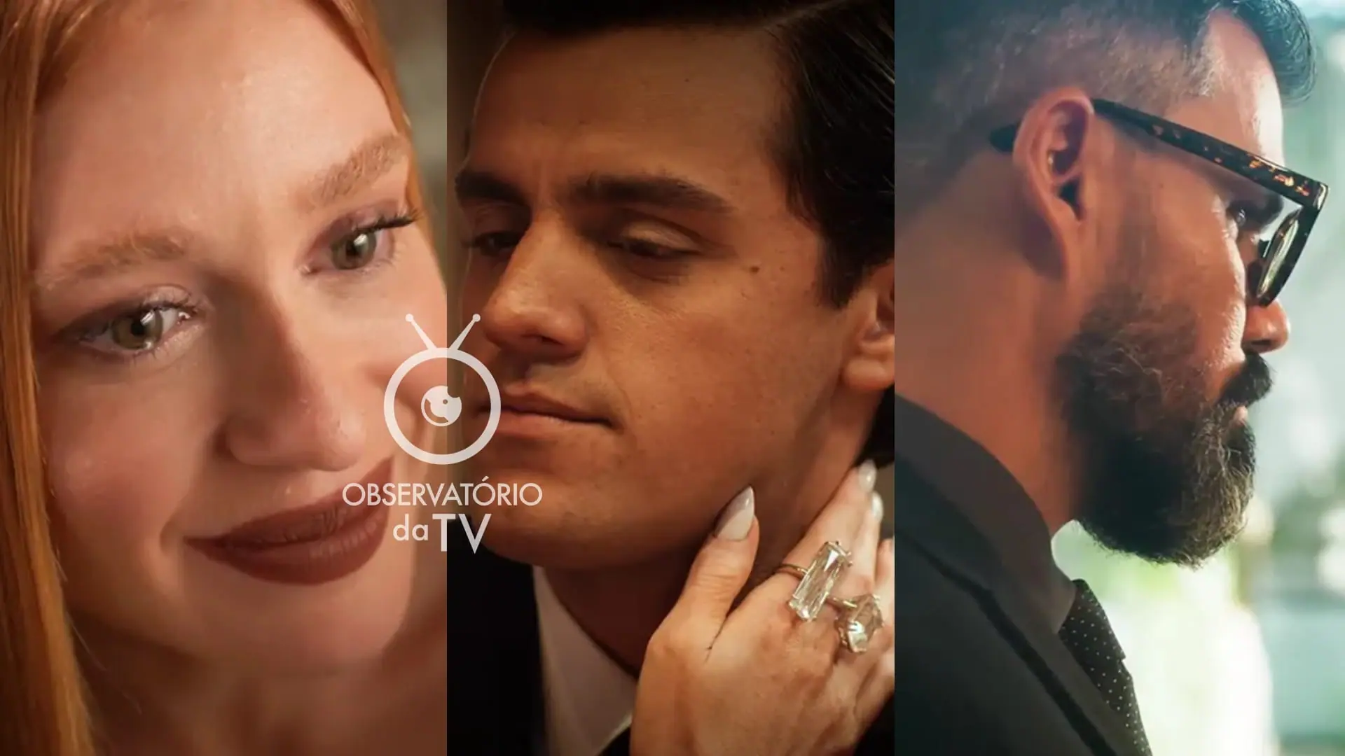 Preciosa (Marina Ruy Barbosa), Heitor (Felipe Simas) e Pascoal (Juliano Cazarré) de Fuzuê