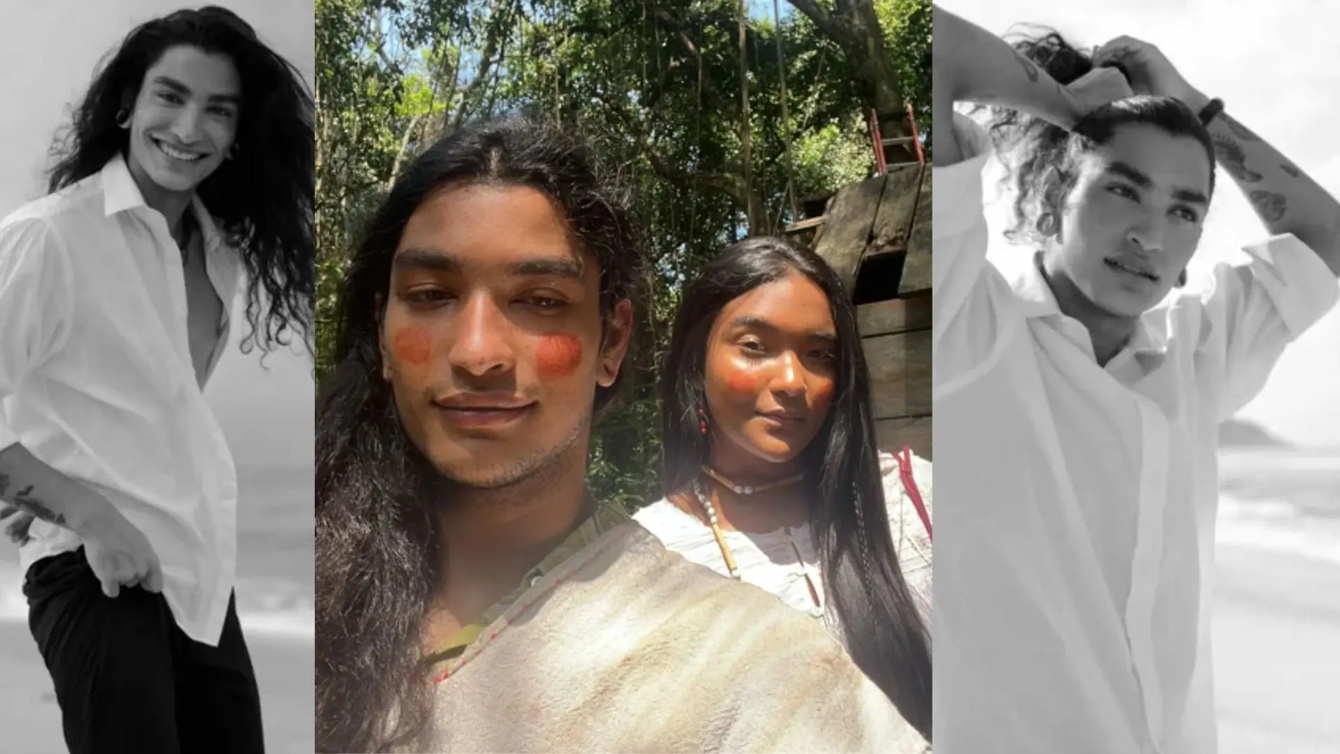 Rudá (João Vitor Silva) e Yandara (Rafaela Cocal) em Terra e Paixão